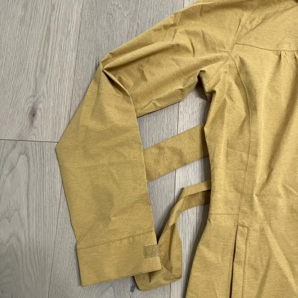 Prana Eliza Jacket Women's Medium Rain Windbreaker Gold Belted Waterproof - Picture 4 of 14